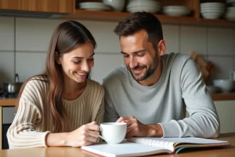 Parents organisant leur emploi du temps en famille