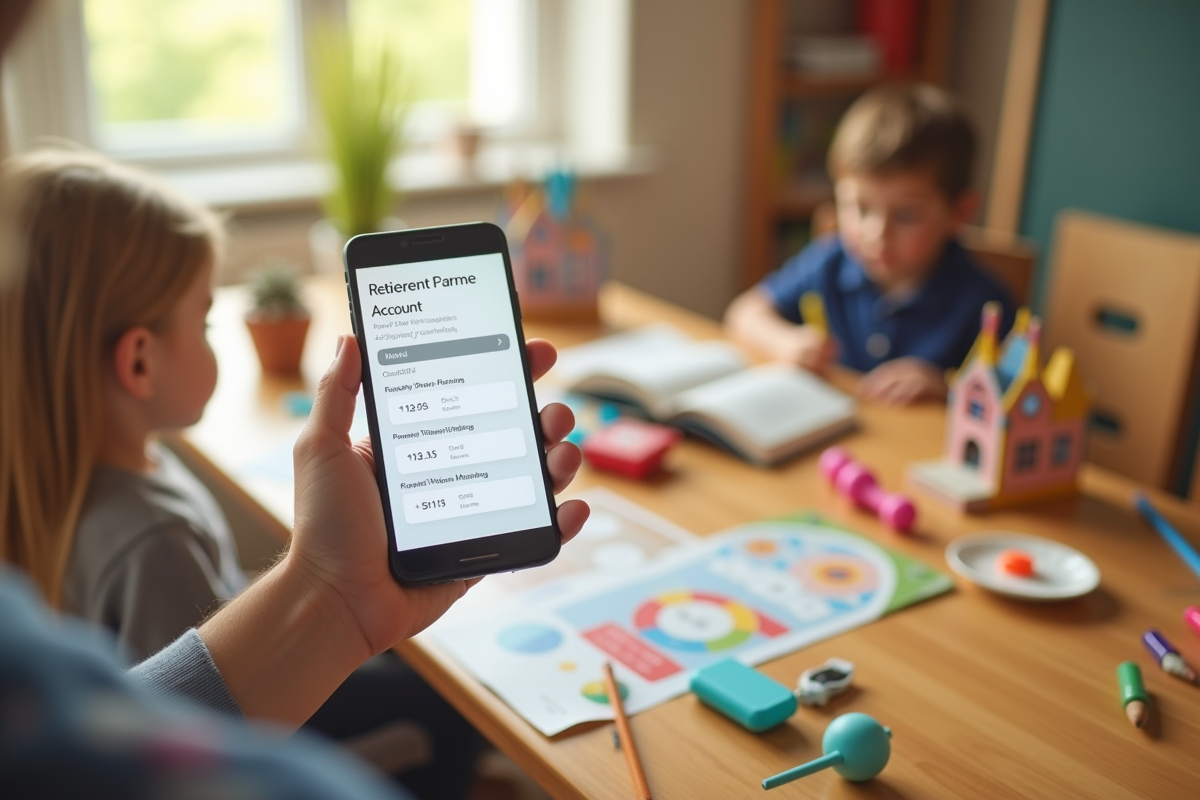 Smartphone avec application de retraite et jouets d